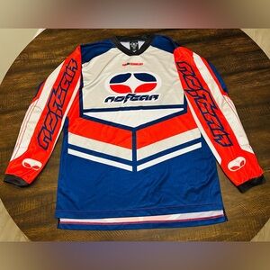 Vintage No Fear Motocross Jersey Men's Medium Long Sleeve Shirt Performance Gear